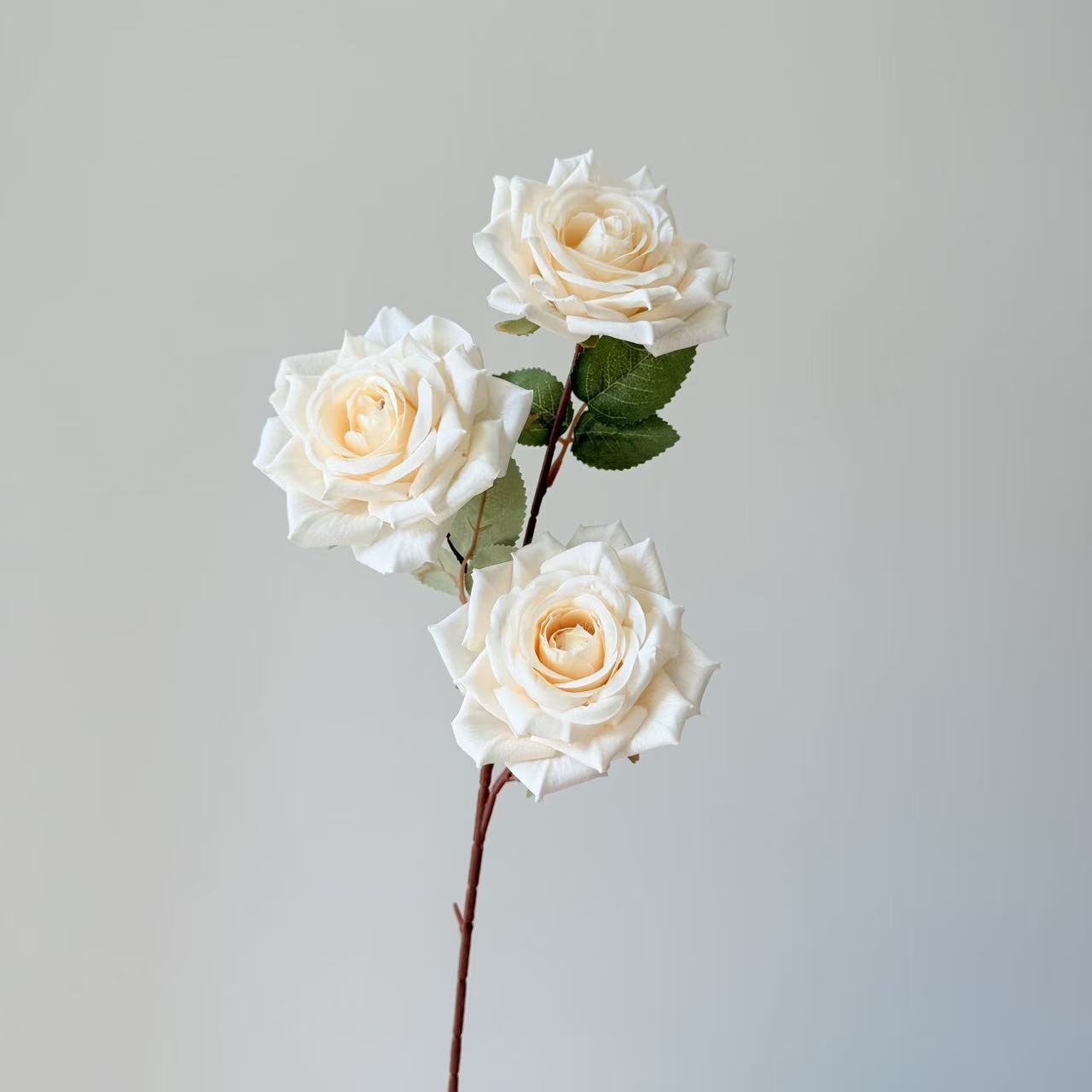 3头卡布奇诺玫瑰花仿真花摩卡油画复古玫瑰花婚庆插花家居装饰花详情24