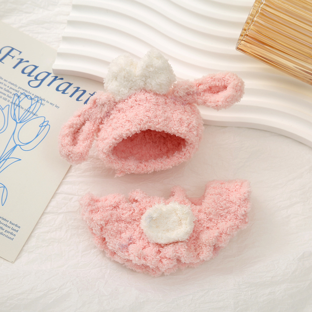 卡通毛茸茸迷你公仔服饰创意手工玩偶小娃衣软糯可爱换装头套配饰详情22