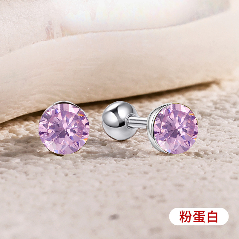 s925通体纯银爆闪施家华子耳钉彩色耳骨钉爆闪螺丝拧扣耳蜗钉耳饰详情31