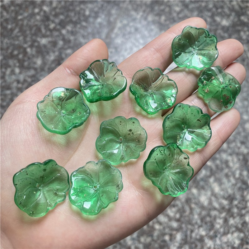 琉璃22*24mm立体圆荷叶diy古风发簪玉簪花叶子荷花步摇材料配件详情7