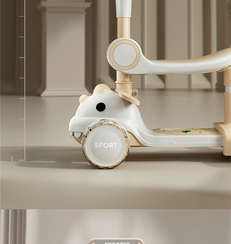 儿童滑板车生日礼物厂家直销闪光1-3-6岁小孩滑滑车五合一遛娃详情11