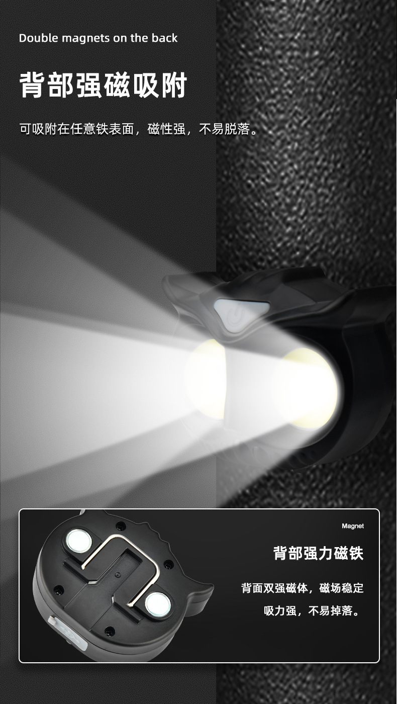 Best-selling induction owl headlamp, high-intensity LED mini portable outdoor camping fishing headlamp, COB warning headlamp pic 16