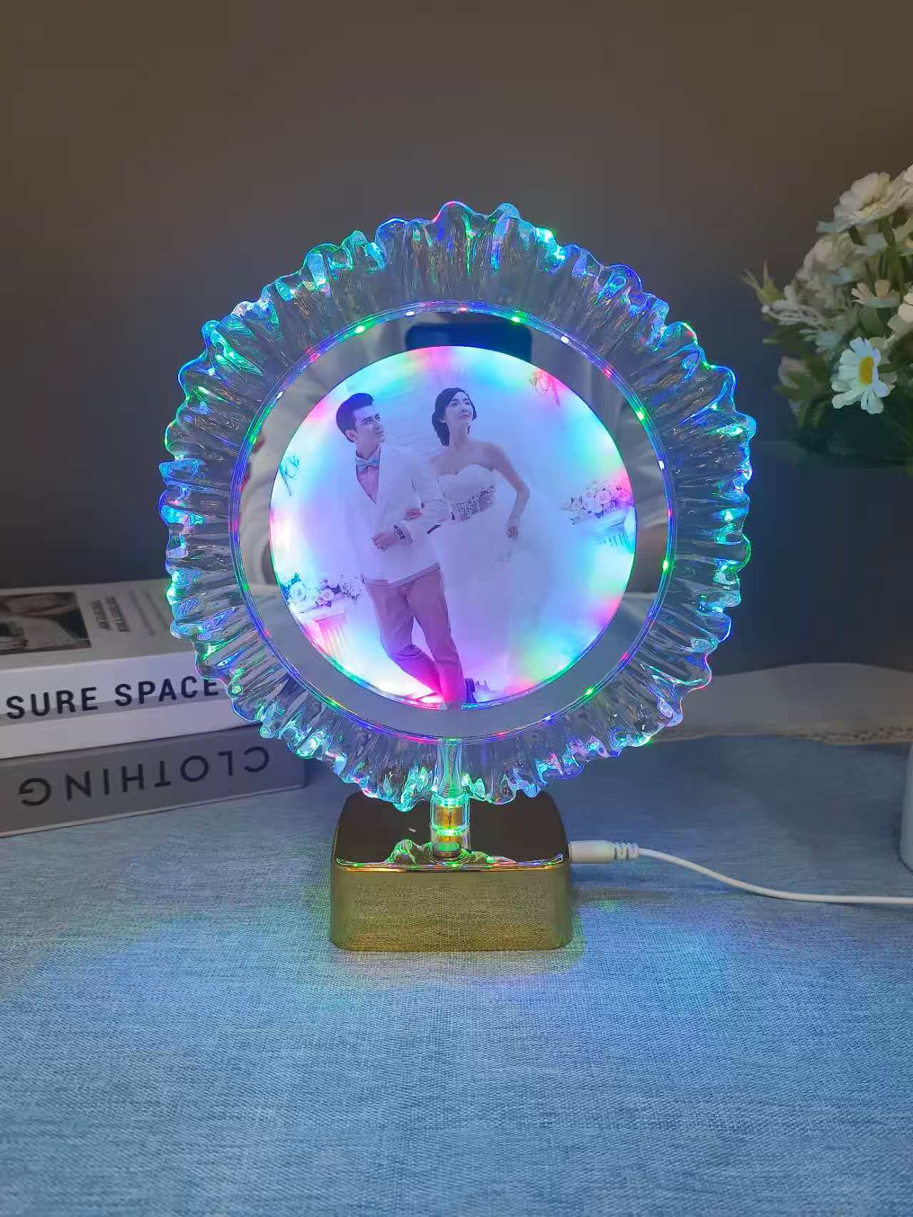 LED相框灯发光相框一灯两用会发光的智能相框 ins风桌面摆台跨境详情4