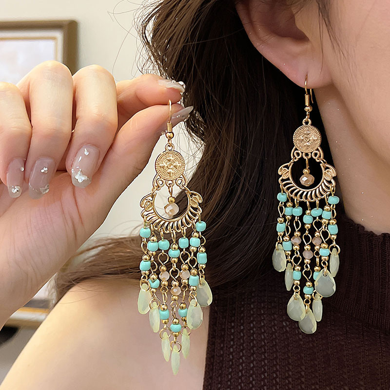 耳环度假风网红耳坠海边耳勾ins夏天新款拉菲草编手编藤编耳饰女详情28