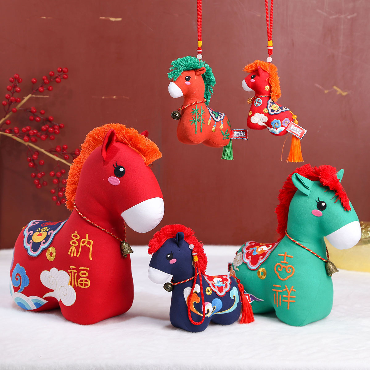 2026 Year of the Horse mascot figurine company Annual meeting souvenir, New Year zodiac doll gift, Chinese-style doll pendant pic 5