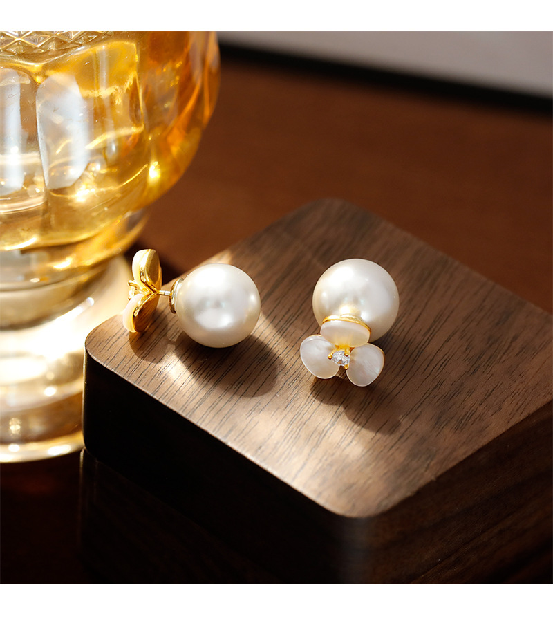 Hyacinth pequeño fresco flor pendientes uno dos vestir nicho alto sentido verano versátil moda perla nuevo estilo moda pendientes mujer pic 8