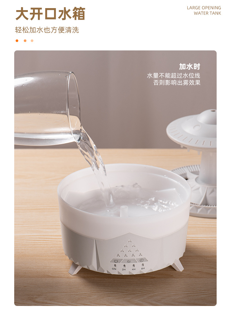 Cross-border new water drop aroma diffuser, humidifier, home thick fog volume, desktop silent remote control essential oil diffuser pic 16