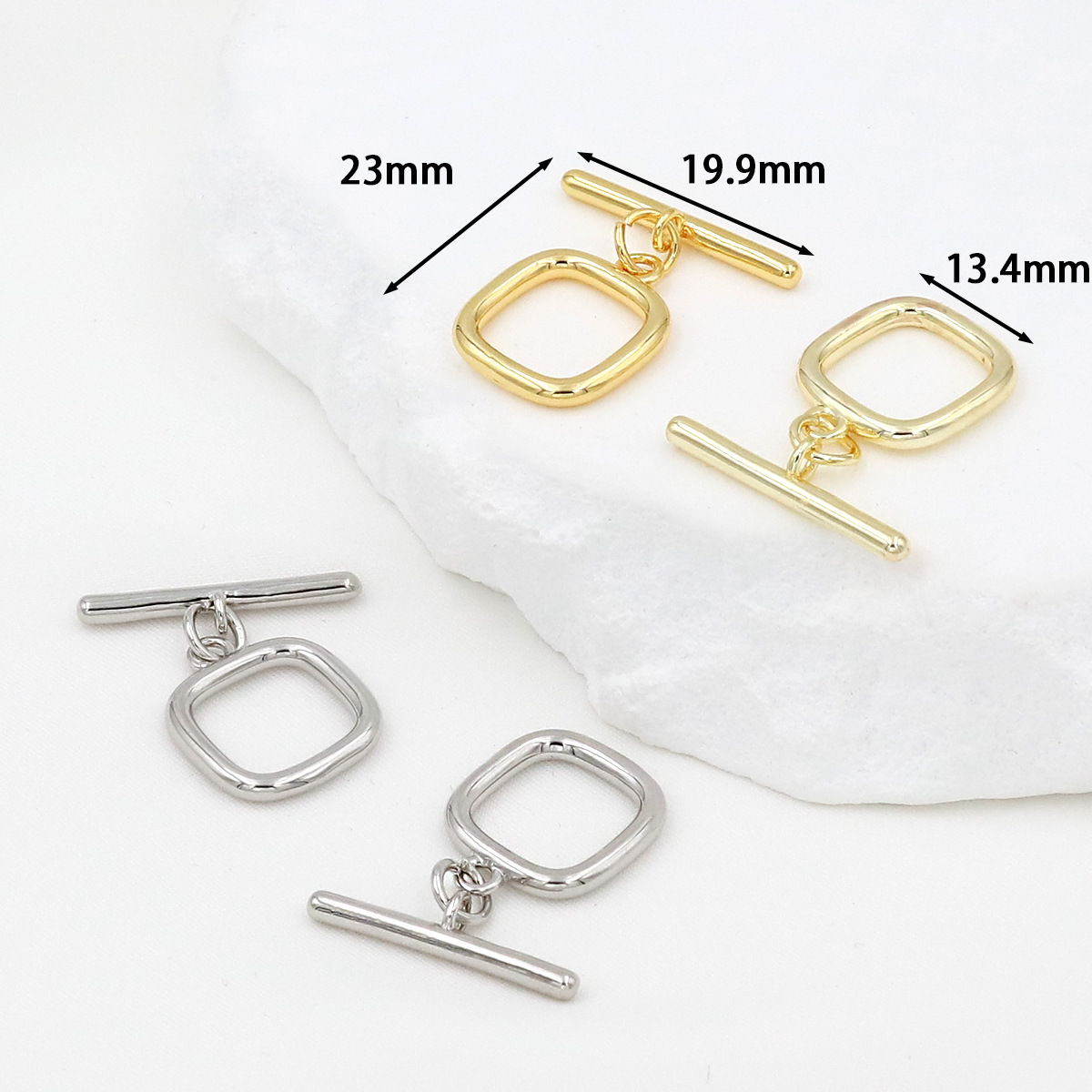 Color-preserving pure copper plated with 18K real gold OT clasp necklace bracelet ending connection clasp diy accessory factory B65 pic 26