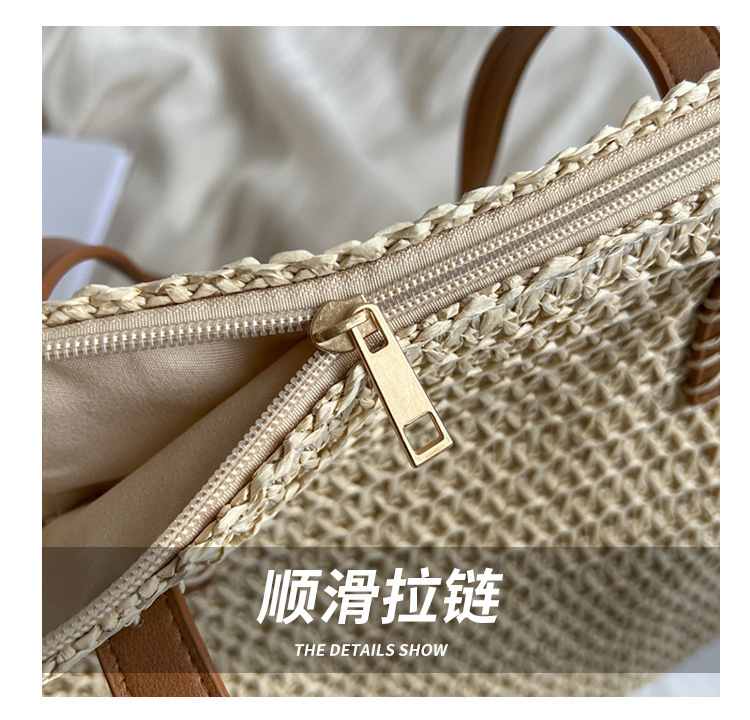 草编包度假风包包女2024春季新款时尚复古大容量女学生单肩托特包详情4