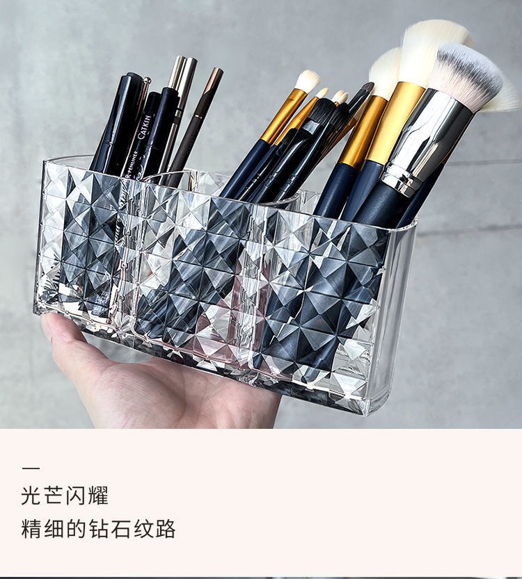 化妆品收纳桶透明化妆刷收纳筒桌面眉笔口红收纳架家用收纳筐批发详情8