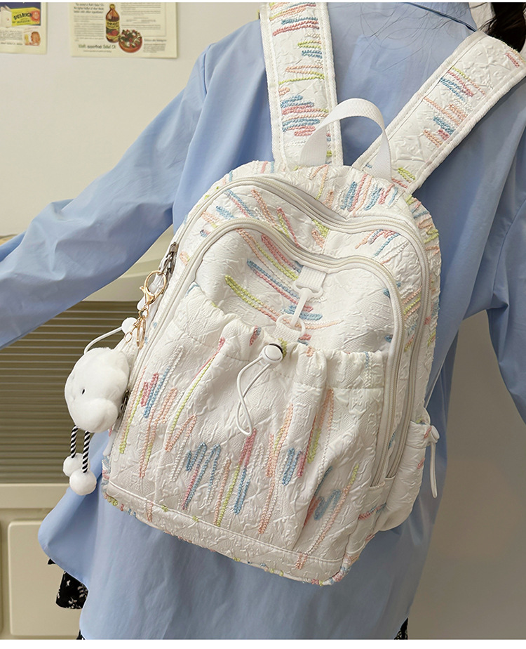 跨境风潮高颜值书包女小学生初高中生小众设计感简约百搭双肩背包详情13