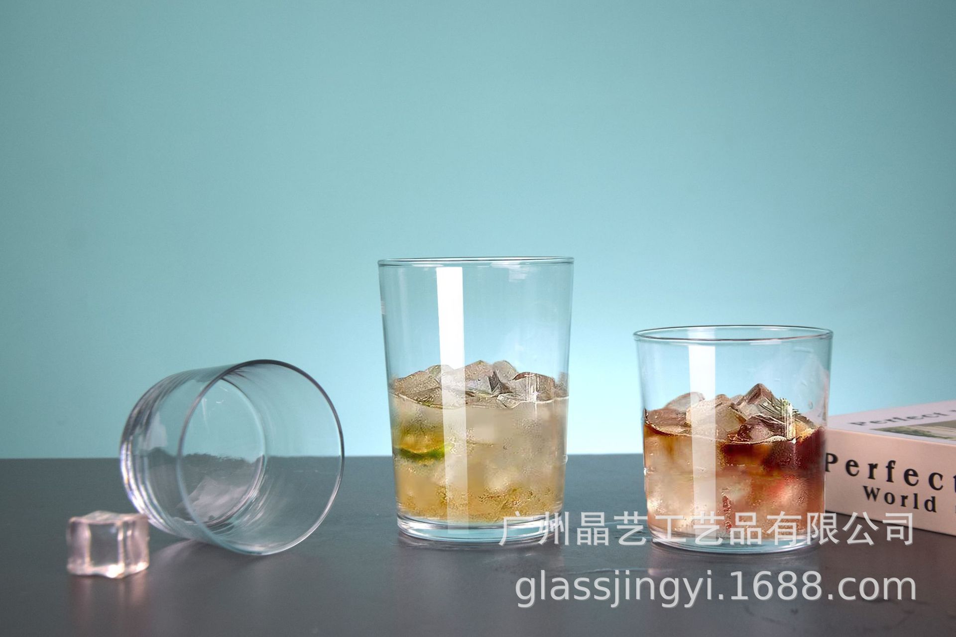 宽口玻璃杯简约水杯INS果汁雪糕苏打水杯直身家用餐厅矮款玻璃杯详情4