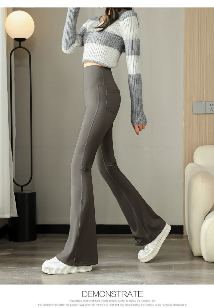 微喇鲨鱼裤女外穿春夏薄款高腰弹力芭比喇叭裤运动健身瑜伽打底裤详情15