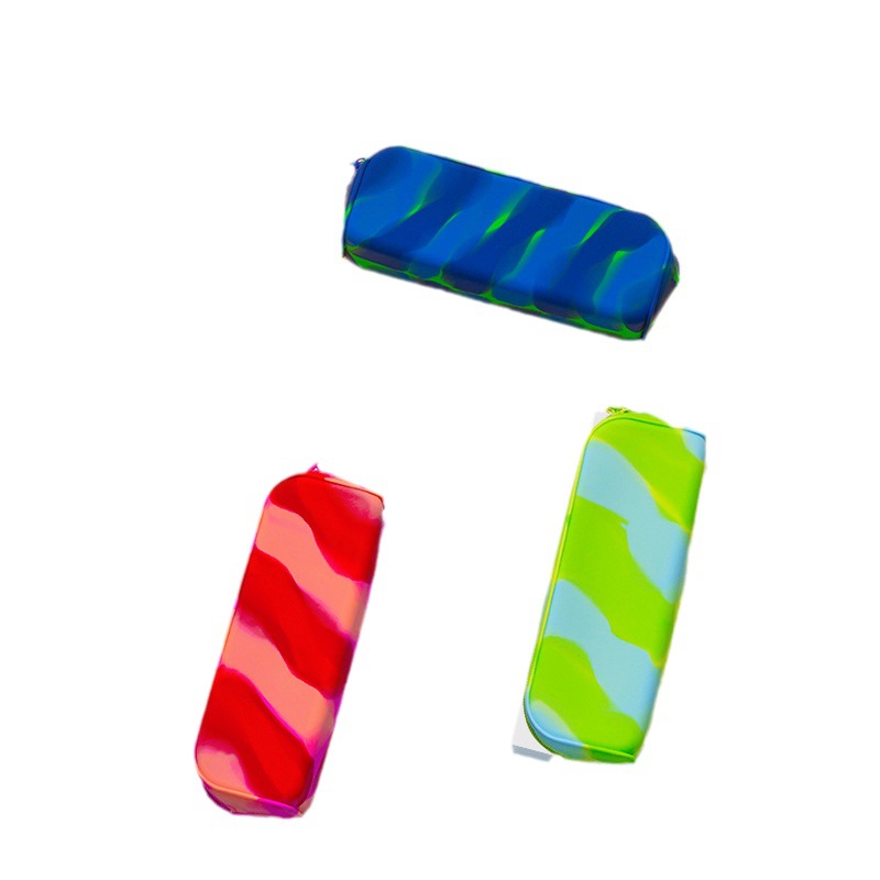 Factory stock Japanese-style camouflage silicone pen cases and Korean-style gradient stationery storage boxes pic 1