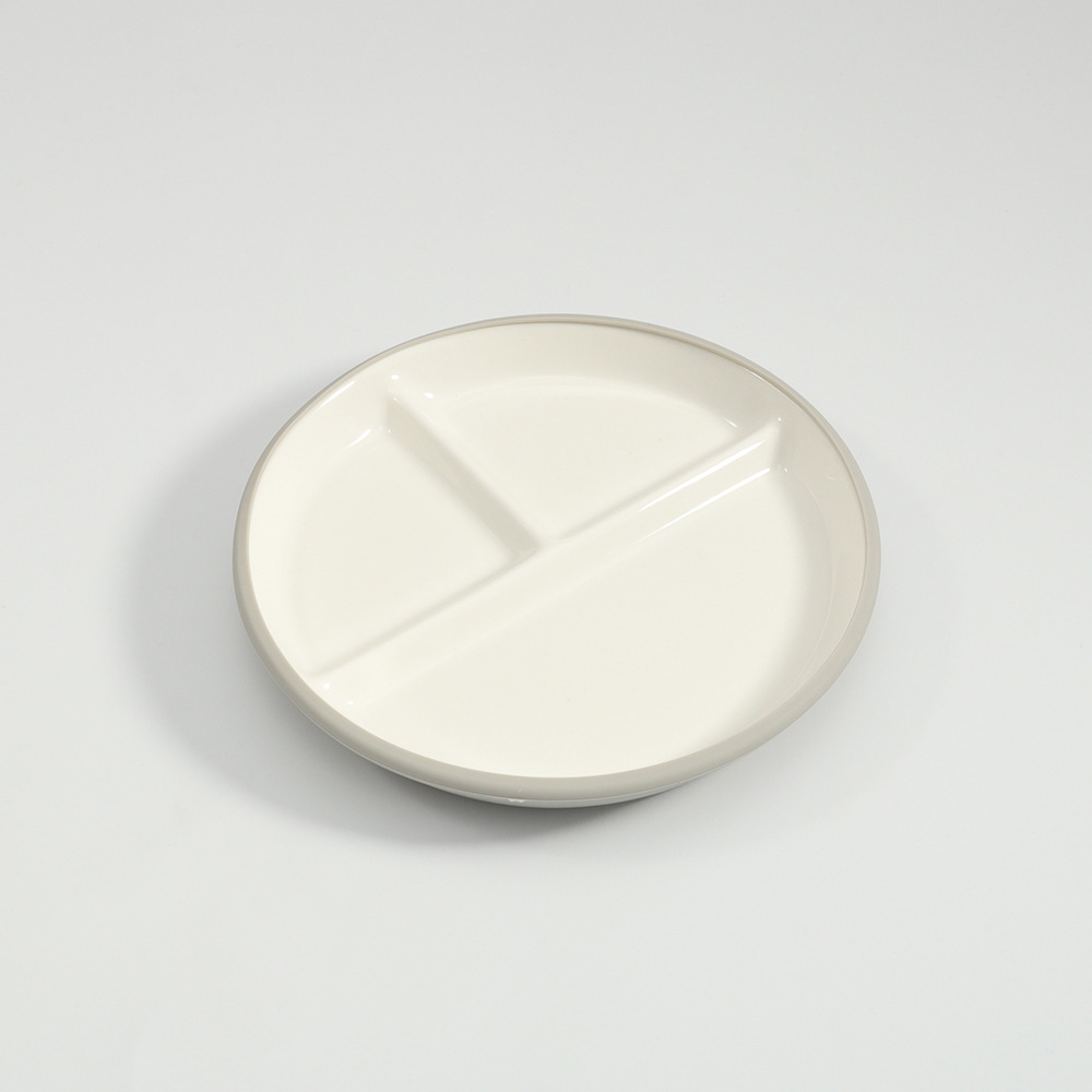 跨境硅胶包陶瓷分格盘分隔盘儿童辅食餐具三格餐盘食堂分餐盘饭盘详情7