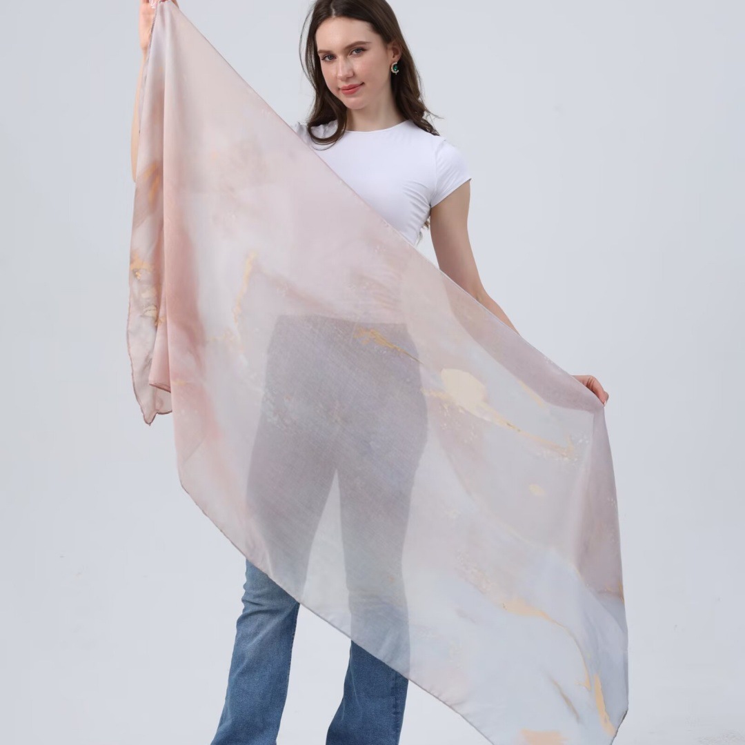 Hot-selling watercolor tie-dyed cotton scarf, Arabian modal cotton, Turkish Middle East headscarf, Internet celebrity style pic 3