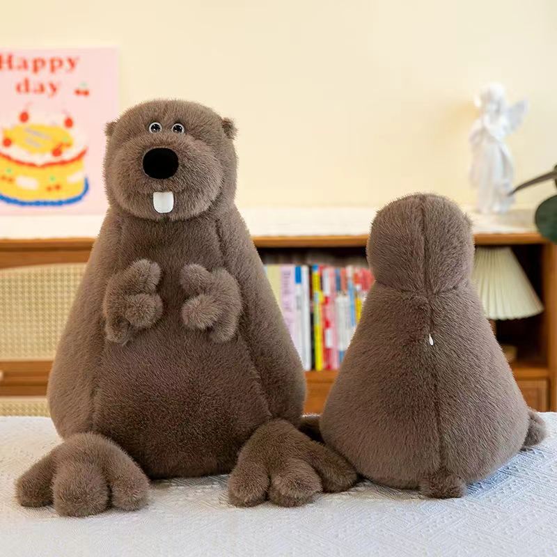 土拨鼠抱枕小熊毛绒公仔宝宝安抚玩偶批发跨境新款河马毛绒玩具秀绒玩具详情6