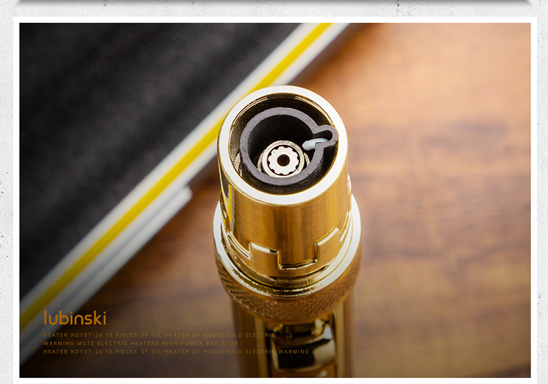 LUBINSKI cigar lighter, multi-functional portable direct-flush lighter with hole opener and ash-holding needle pic 11