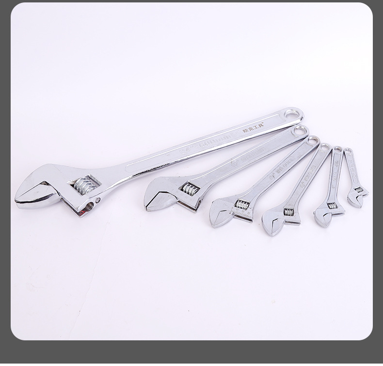 Ok chrome-plated adjustable wrench, multi-functional large opening wrench, hardware tools, universal adjustable socket, bathroom wrench pic 14