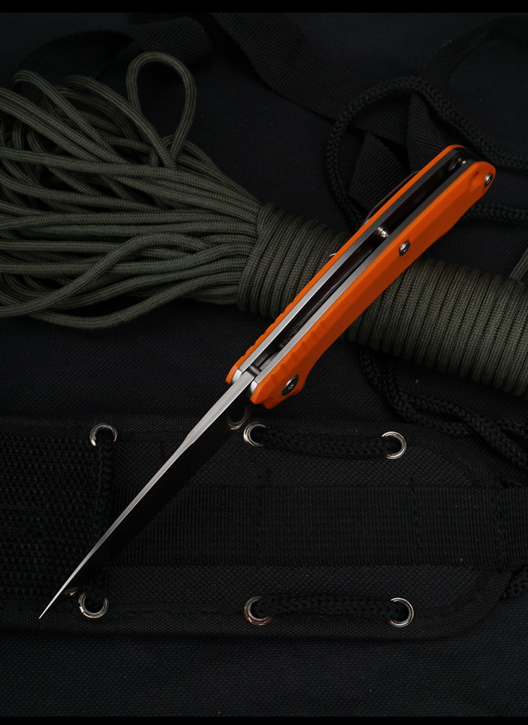 New folding knife G10 handle D2 steel bearing small knife G10 handle stainless steel Yangjiang household function in stock wholesale pic 11