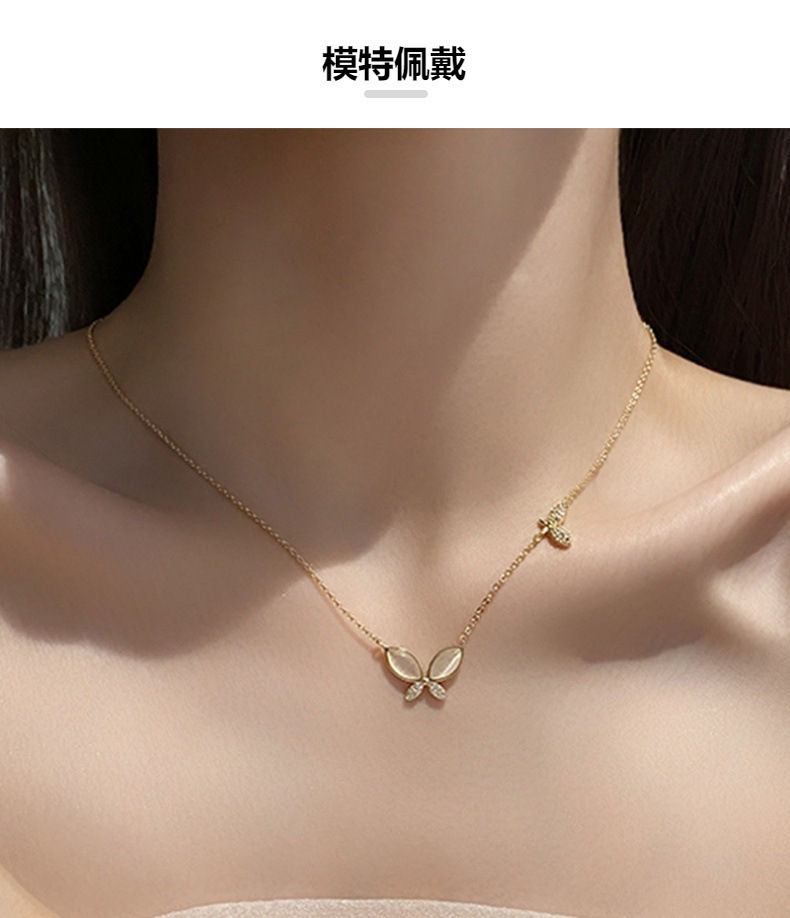 925纯银项链蝴蝶吊坠ins风女百搭锁骨链首饰批发饰品ins风爆款详情4