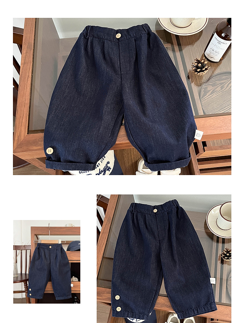 ins韩版秋季男宝宝休闲活性牛仔裤婴幼儿防褪色宽松复古百搭裤子详情5