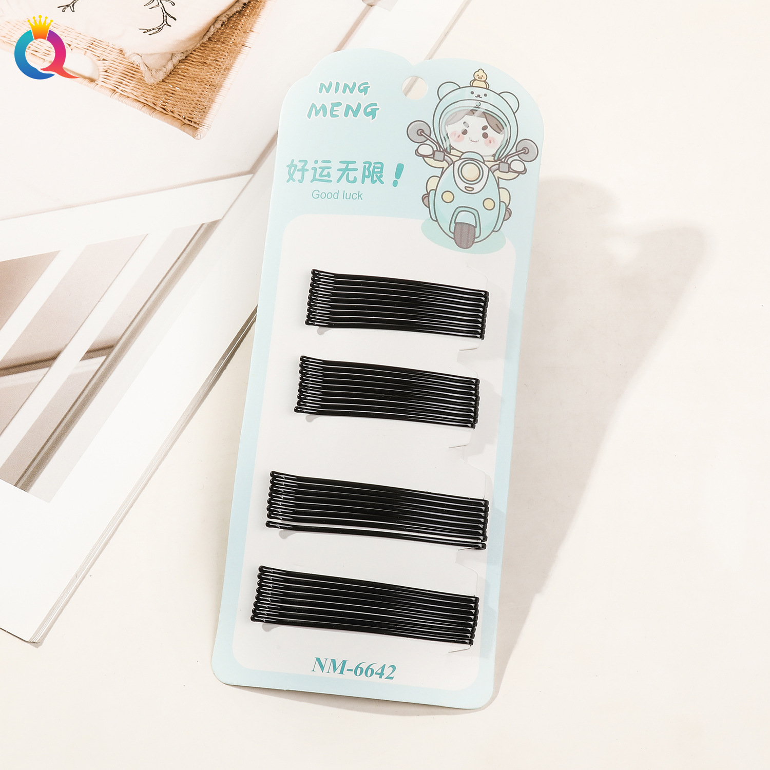 Wholesale of Qiyue Classic black straight clips, durable lacquered hair clips, braided hair clips, broken hair bangs clips and side clips pic 91