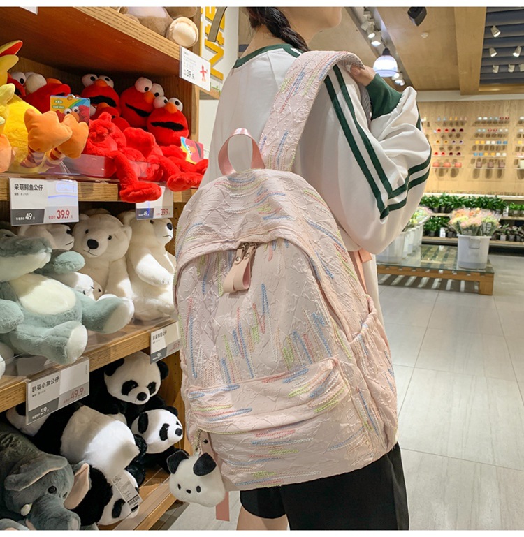 双肩包女生出游可爱少女简约大学生百搭轻便时尚春游中学上课书包详情34