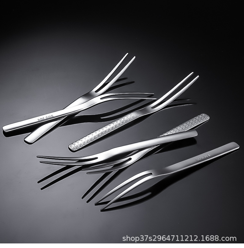 304不锈钢水果叉加长叉齿餐具水果寿司甜品小叉厂家直销蛋糕叉子详情10