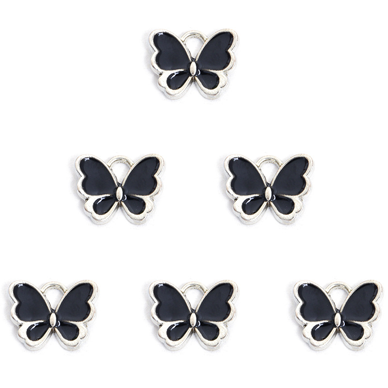 时尚炫彩蝴蝶滴油合金挂件 动物DIY饰品配件手链项链耳环吊坠配饰详情17