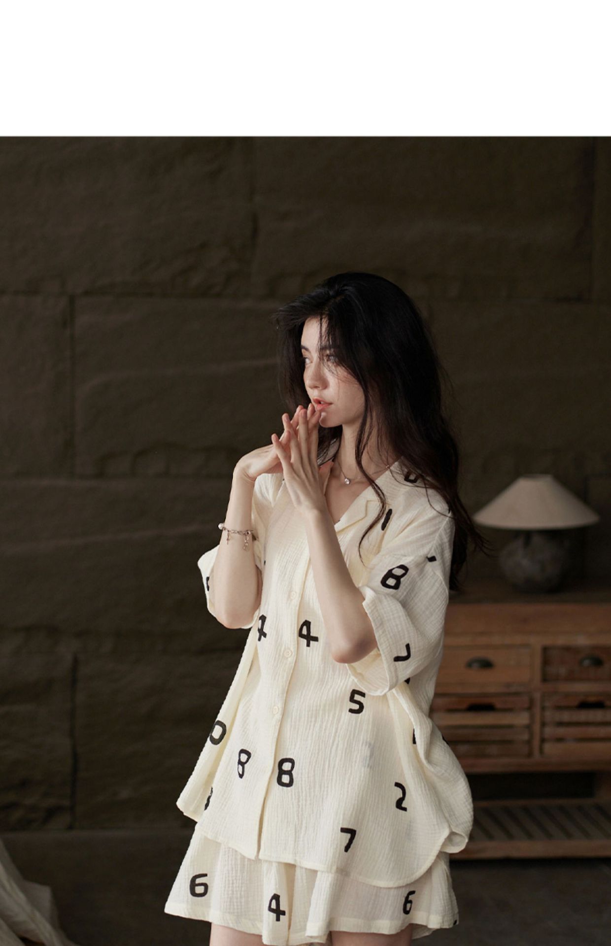 Ins-style letter-printed short-sleeved pure cotton yarn pajamas for women, new summer cardigan, shorts, home wear and casual set pic 15
