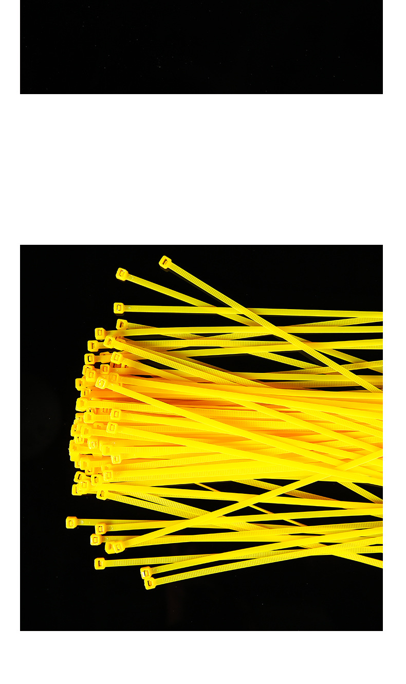 黄色扎带塑料扎带批发尼龙扎带平口垃圾袋废物袋封口扎带耐用详情5