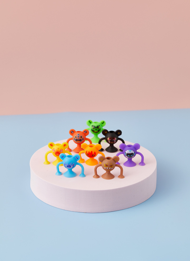 Colorful cartoon monster 3D printed gyroscope toy Kneading Fun capsule Gacha pic 1