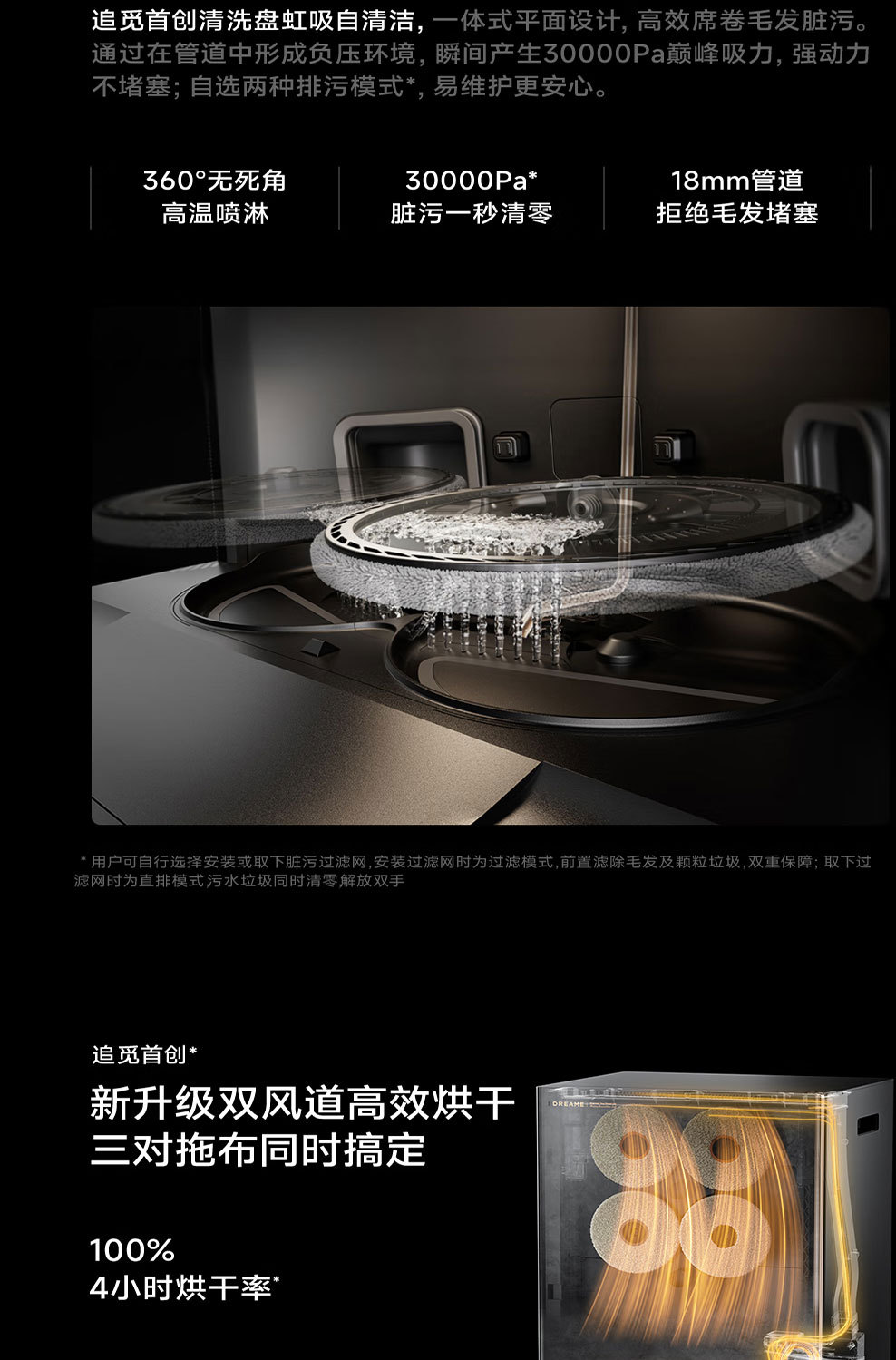 追觅Matrix10 Ultra智能换拖布分区清洁扫地机器人 吸扫洗拖一体详情23