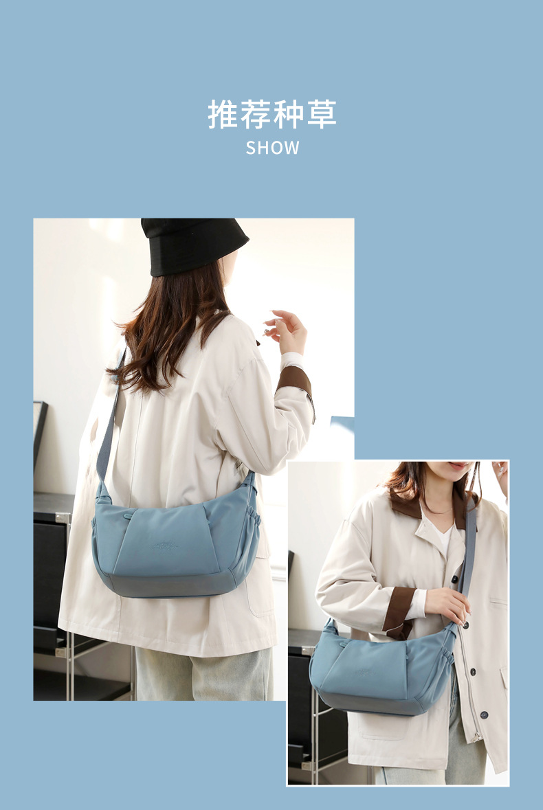 跨境新款女士斜挎包包女多层牛角包休闲防泼水单肩包详情11