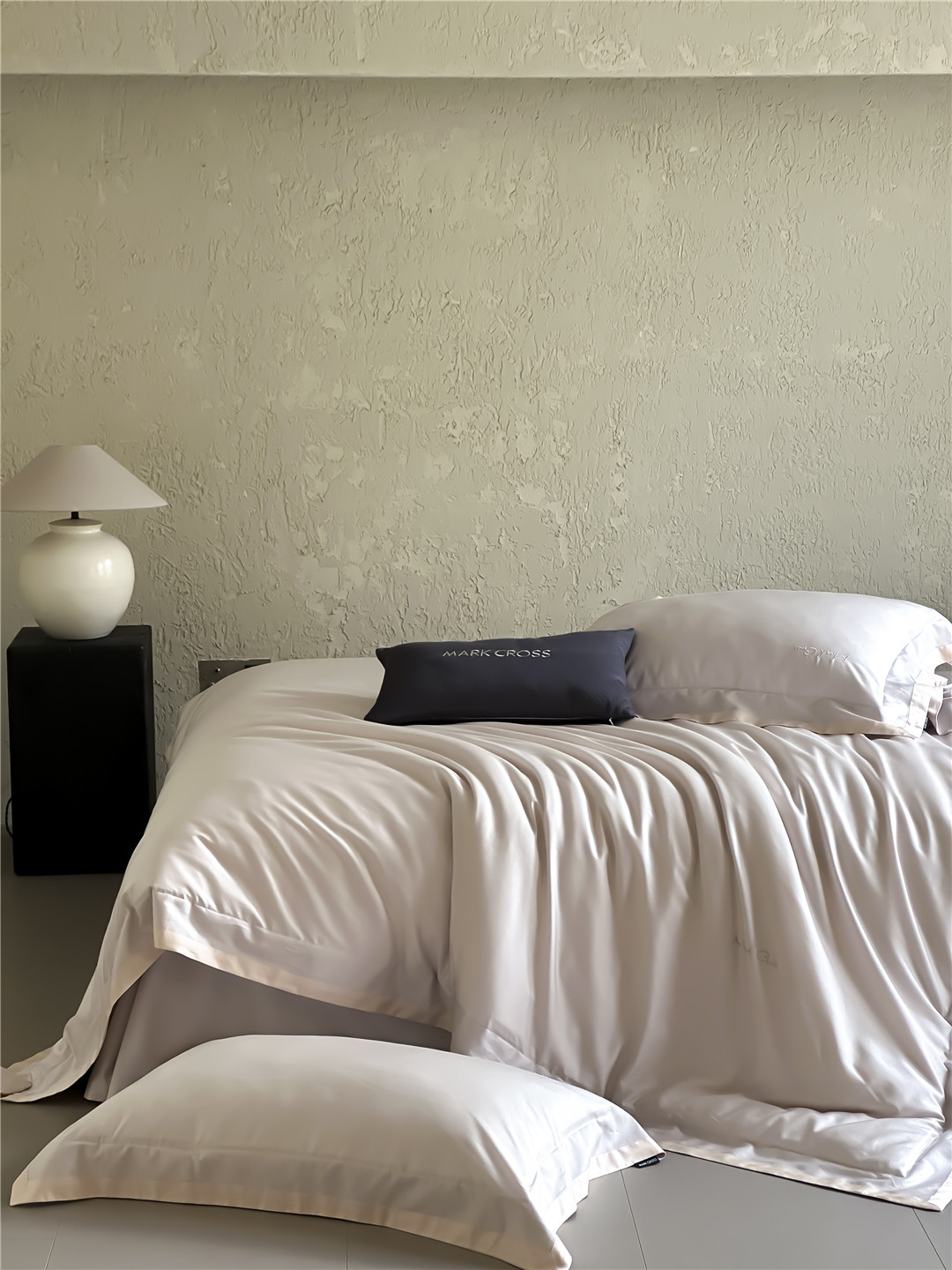 Minimalist style 100-count ultra-fine denier Tencel cotton four-piece set, high-end and silky smooth naked sleeping grade bedding pic 57