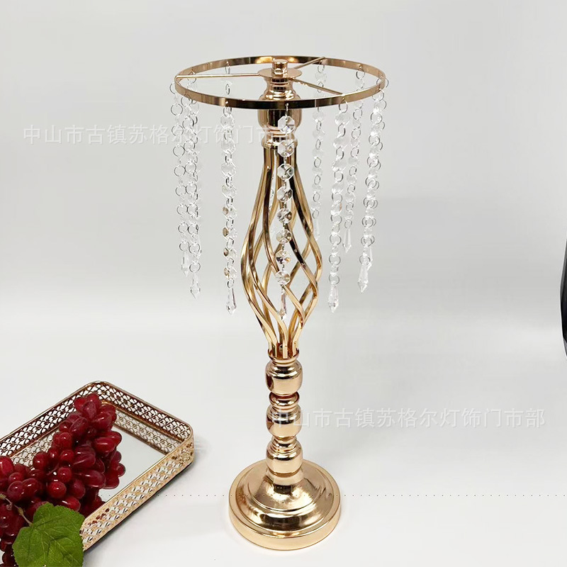 Wedding props, table flowers, crystal candlesticks, twisted flower ornaments, accessories, Western dining table decorations, electroplated road leads, cross-border consignment pic 27