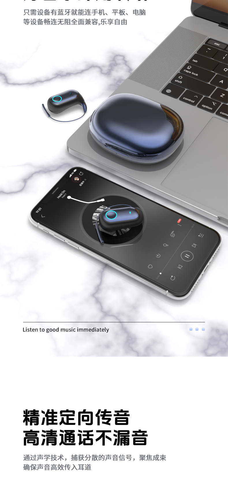 AI translation Bluetooth headphones, simultaneous interpretation ear-hanging headphones, wireless sports, ultra-long battery life pic 10
