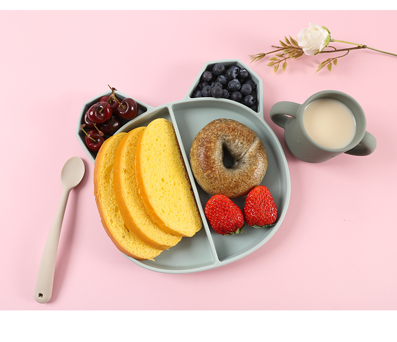 熊猫硅胶餐盘宝宝喂养餐具亚马逊儿童辅食碗防摔防滑隔热分格盘详情17