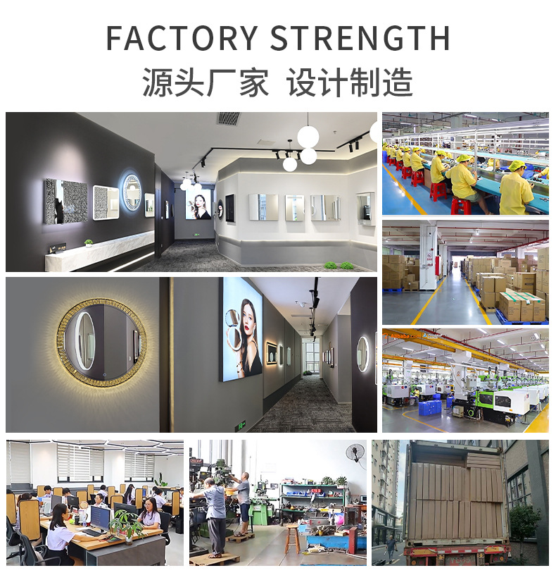 新款家用led化妆镜带灯梳妆台宿舍桌面台式美妆镜高清三色灯镜子详情2