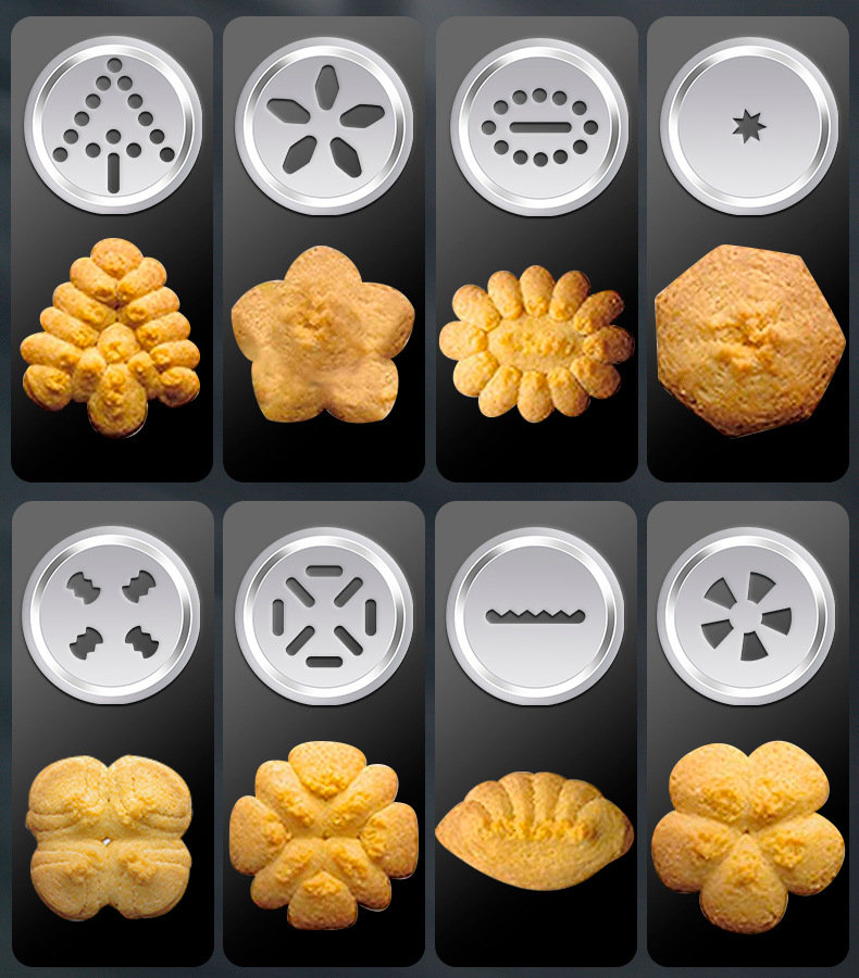 Cookie mold gun, baking tool, aluminum alloy piping nozzle, 20 pieces of sheet, bean melting and flower squeezing bag set, baking pic 8