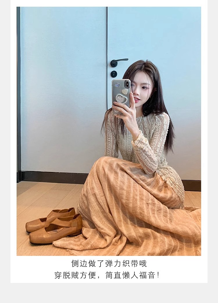 葡萄妈studiolee 高阶质感马皮方头粗跟软面小皮鞋高跟单鞋女秋款详情29