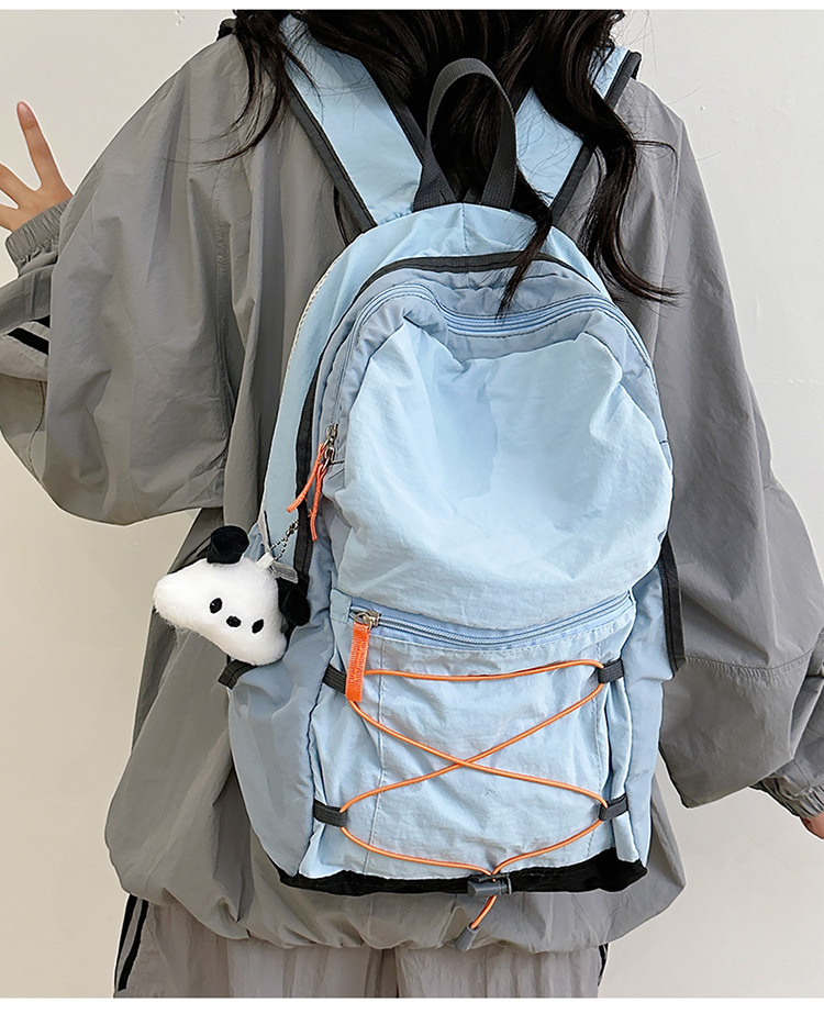 旅行户外双肩包女轻便撞色登山包徒步骑行大容量运动春游爬山书包详情13