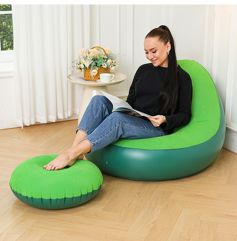 Cross-border new products: Velvet fabric lazy sofa, inflatable and foldable lounge chair, sofa bed, Japanese-style household sitting chair, outdoor bed pic 8