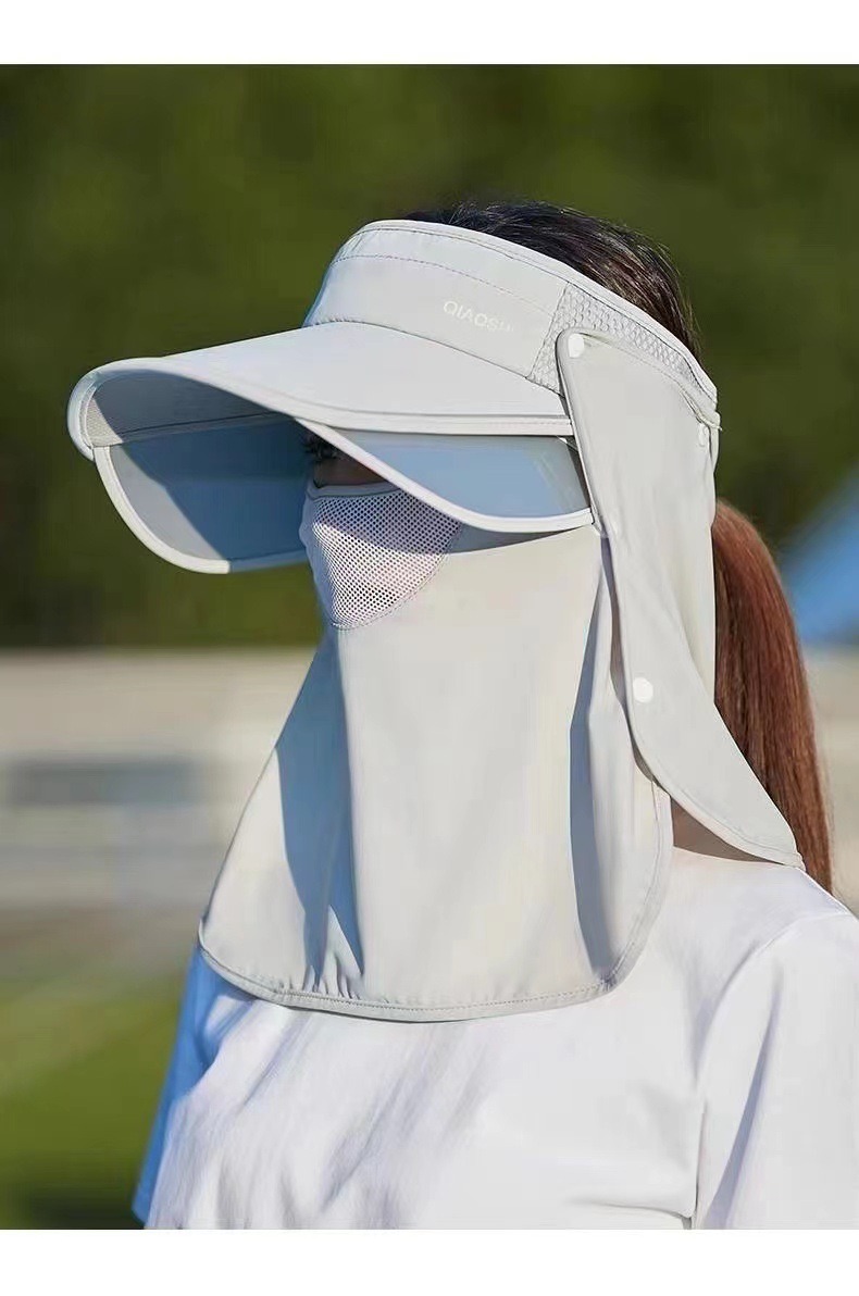 Summer sun hat, UV protection face mask, sun protection hat, wide-brimmed open-top outdoor cycling sun hat for women pic 19