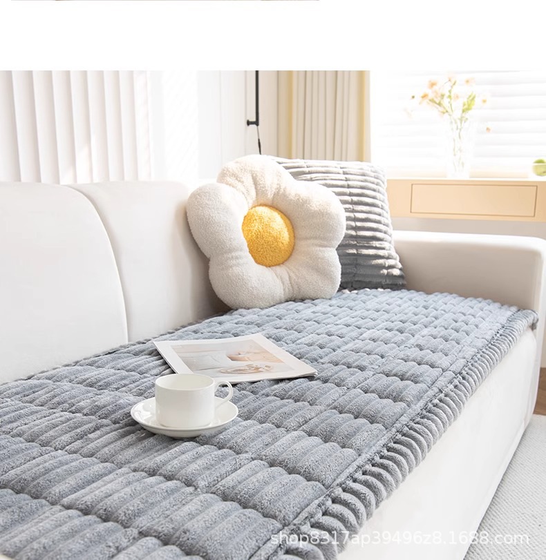 Corduroy sofa cushions for autumn and winter, new 2024 plush seat cushions, simple, modern, anti-slip furniture, leather sofa pic 31