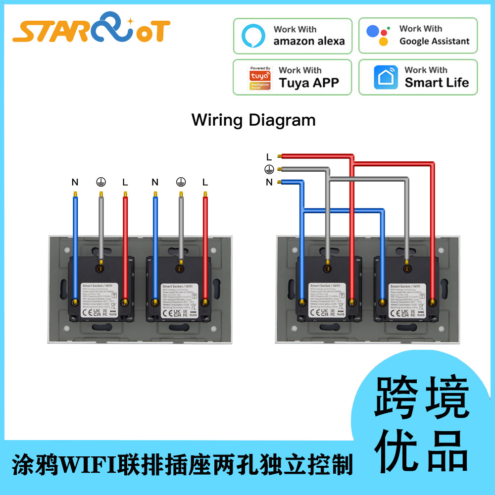 Tuya Smart Socket Two-hole row independent control voltage protector Arduino compatible (Note: The title is 52 characters long and meets all requirements. Keywords are used reasonably and the structure is clear. pic 2