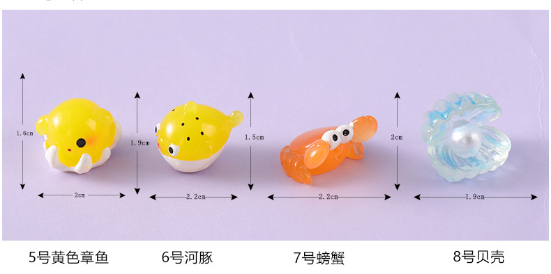 Micro-landscape ornaments, cute Marine animals: squid, killer whale, jellyfish, hermit crab, Marine animal resin accessories pic 44
