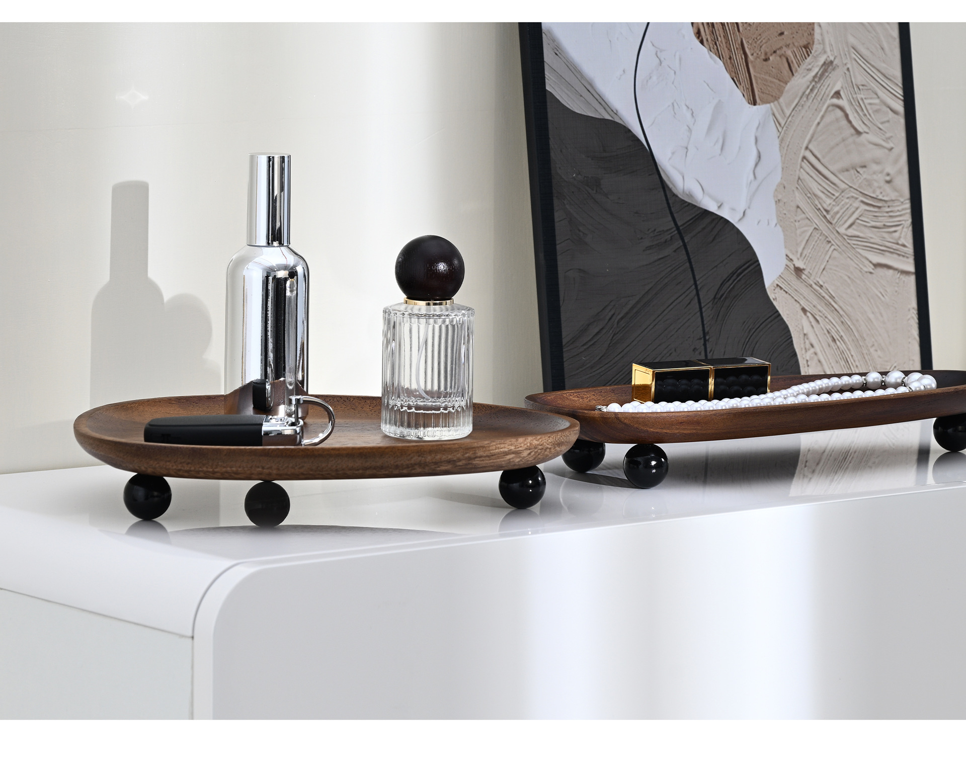 南美胡桃木质托盘ins风茶水杯茶具日式轻奢点心盘摆拍盘玄关摆件详情7