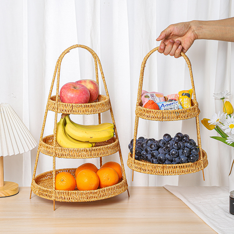 Multi-functional plastic fruit plates, fruit baskets, snack plates, draining dried fruit boxes, solid wood dried fruit boxes, and household fruit plates are available in multiple colors pic 2